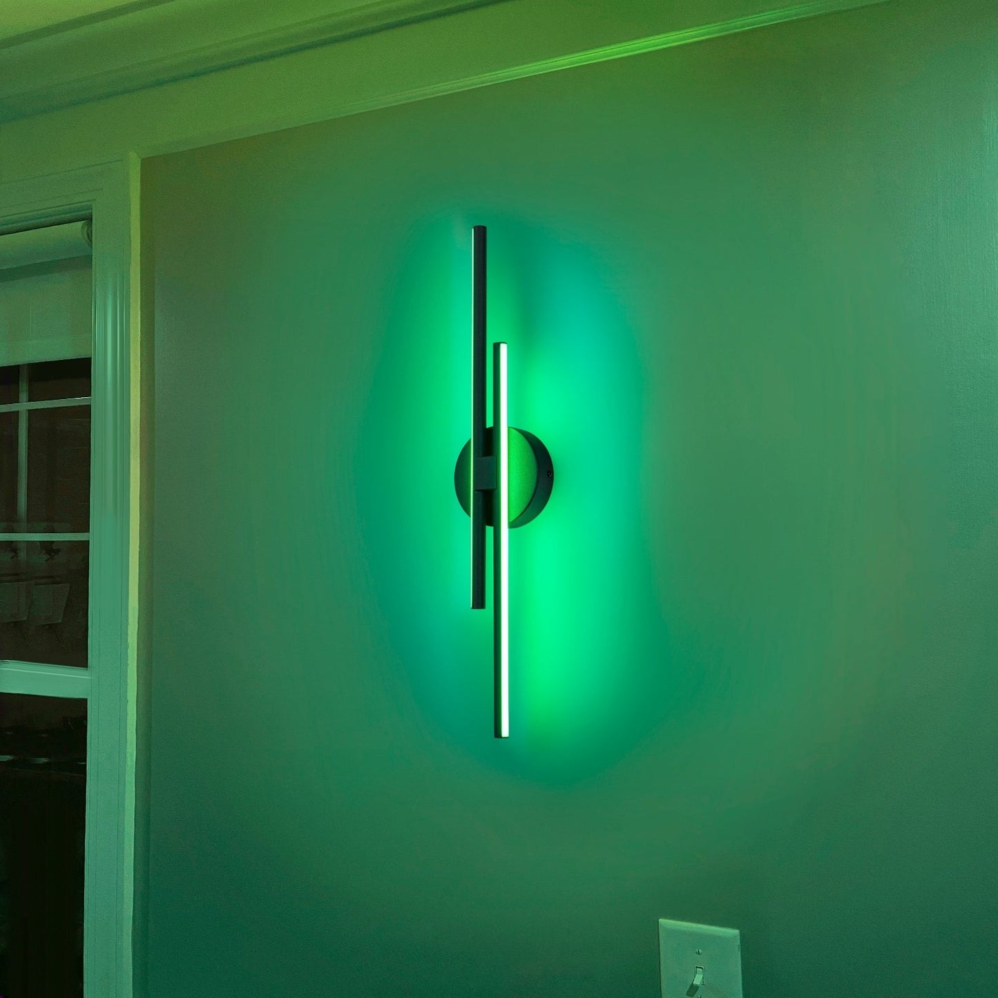 Minimalistische 2-flammige dimmbare LED-Waschtischleuchte, lineare Metall-Wandleuchte