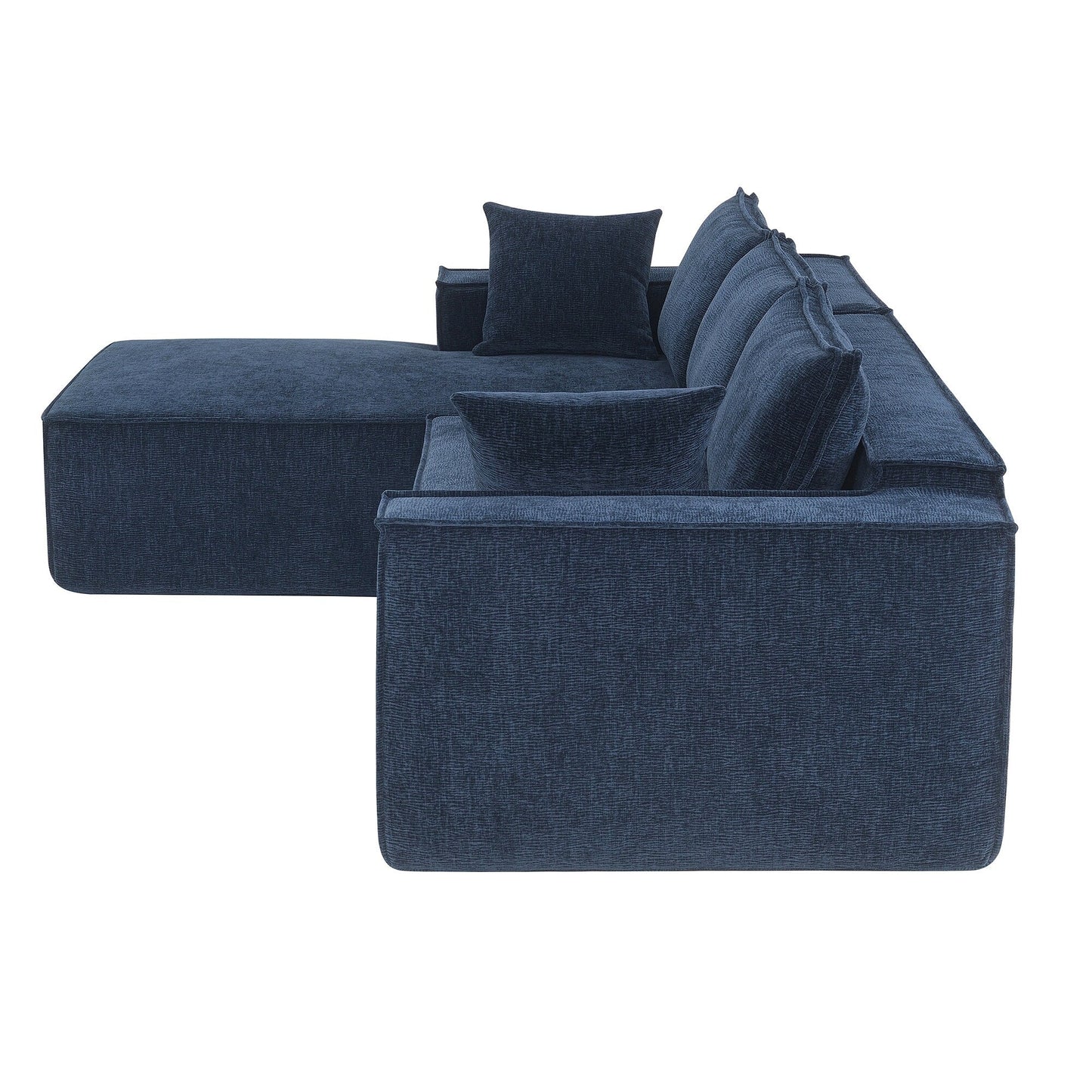 Minimalist Style Modular Sectional Sofa,Wrinkle-Resistant Chenille Couch Set,L-Shaped Compressed Sofa For Living Room