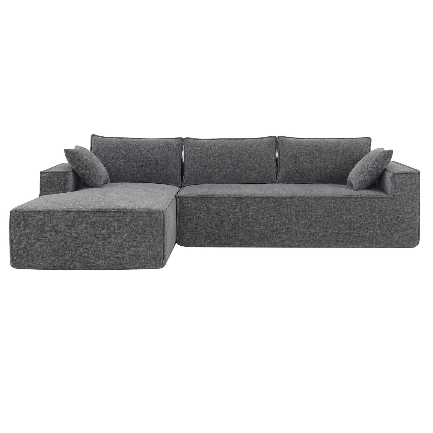 Minimalist Style Modular Sectional Sofa,Wrinkle-Resistant Chenille Couch Set,L-Shaped Compressed Sofa For Living Room