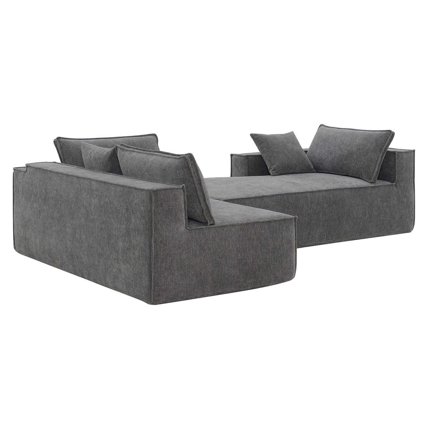 Minimalist Style Modular Sectional Sofa,Wrinkle-Resistant Chenille Couch Set,L-Shaped Compressed Sofa For Living Room