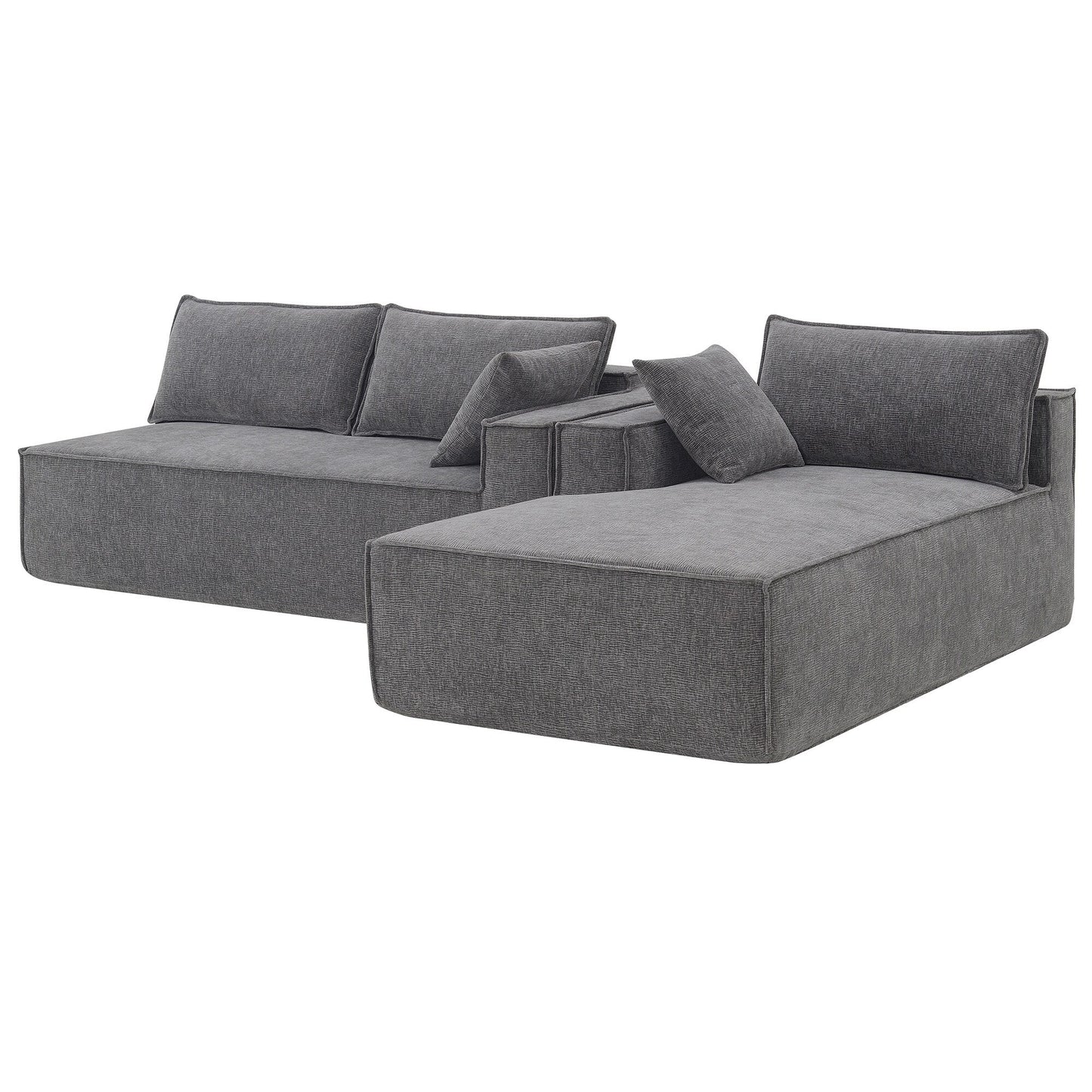 Minimalist Style Modular Sectional Sofa,Wrinkle-Resistant Chenille Couch Set,L-Shaped Compressed Sofa For Living Room