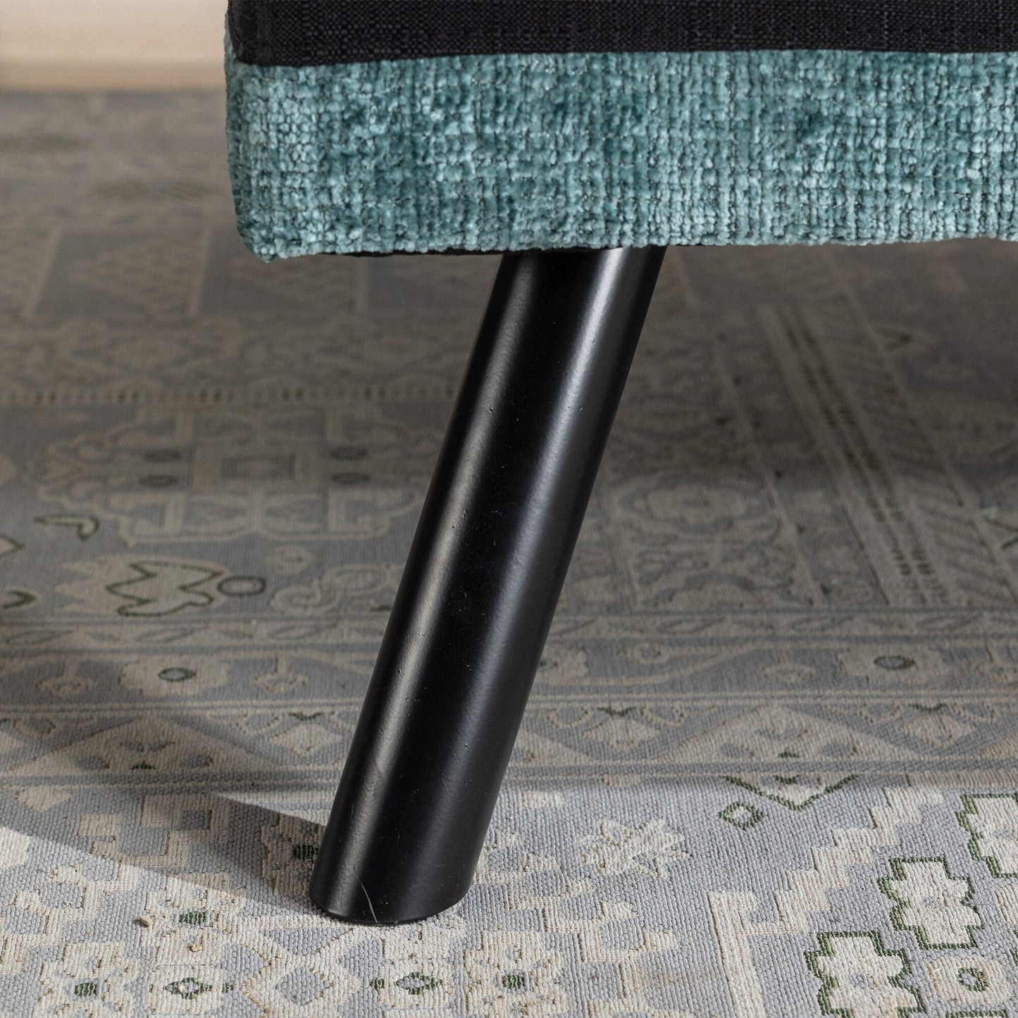 Mintgrünes 75,6 Chenille-Schlafsofa, umwandelbar, für zwei Personen, Futon-Sofa mit Metallbeinen für das Wohnzimmer