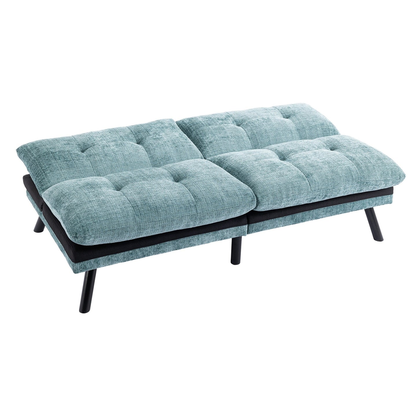 Mint Green Chenille Convertible Loveseat Futon Sofa Bed