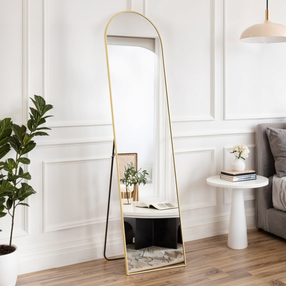 Spiegel Ganzkörper-Wandspiegel mit bruchsicherem Glas, bodenstehend für Schlafzimmer-Garderobe