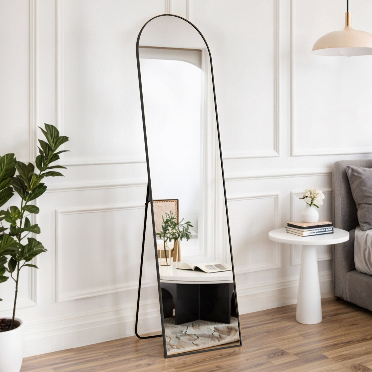 Spiegel Ganzkörper-Wandspiegel mit bruchsicherem Glas, bodenstehend für Schlafzimmer-Garderobe
