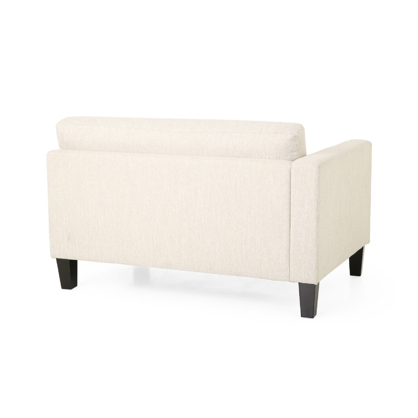 Miry 3 Seater Sofa with 2 Pillows, Birch Wood Legs, Beige Polyester