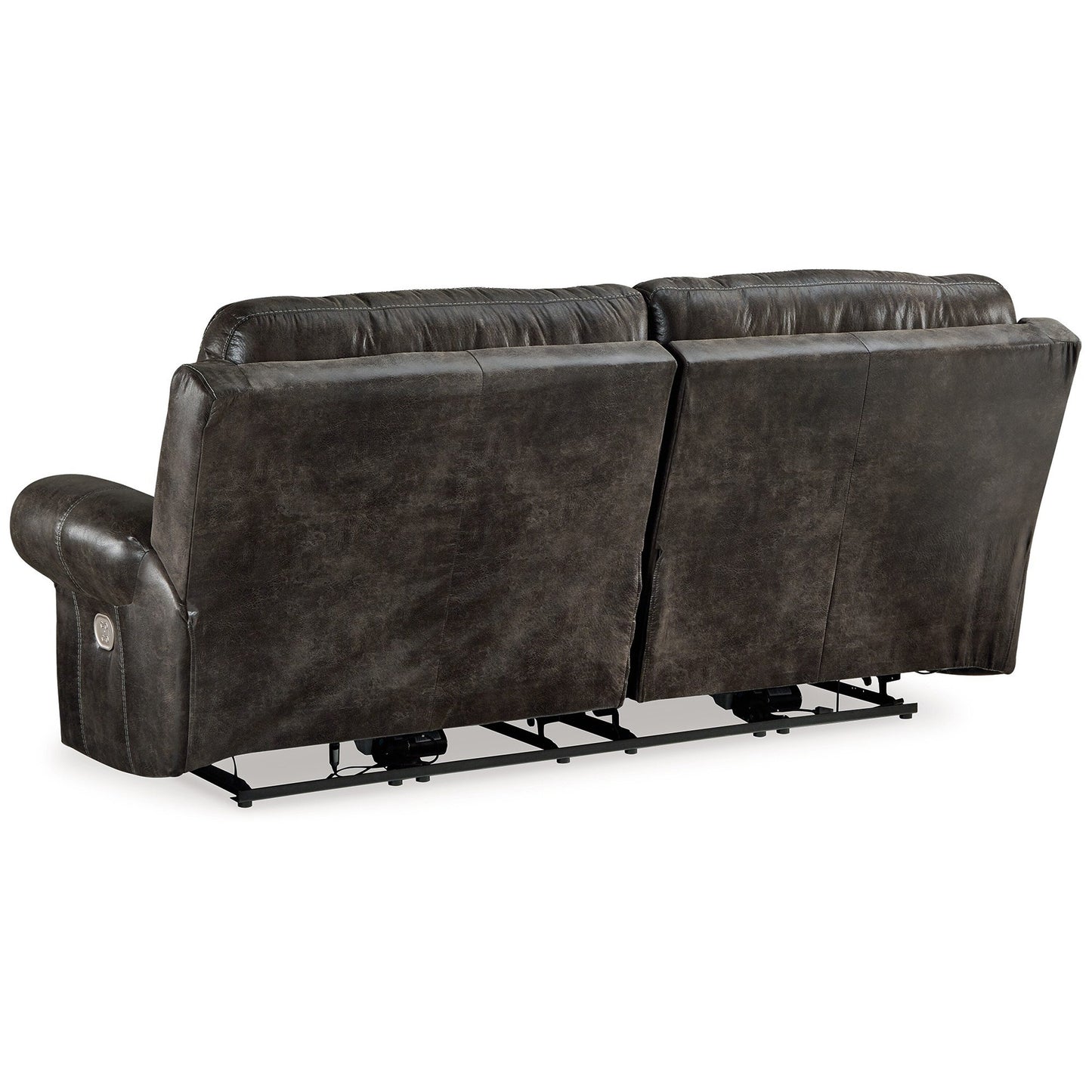 Mitch Power Recliner Sofa, Dark Gray Faux Leather 90 Inch