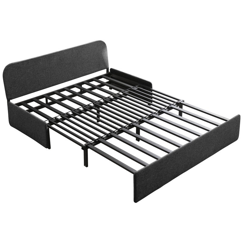 Mixoy Linen 2-in-1 Convertible Sofa Bed,Twin/Queen Pull Out Sleeper Sofa with Mattress,Cushions