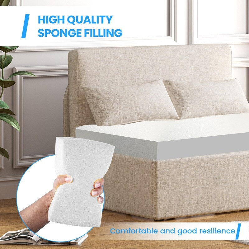 Mixoy Linen 2-in-1 Convertible Sofa Bed,Twin/Queen Pull Out Sleeper Sofa with Mattress,Cushions