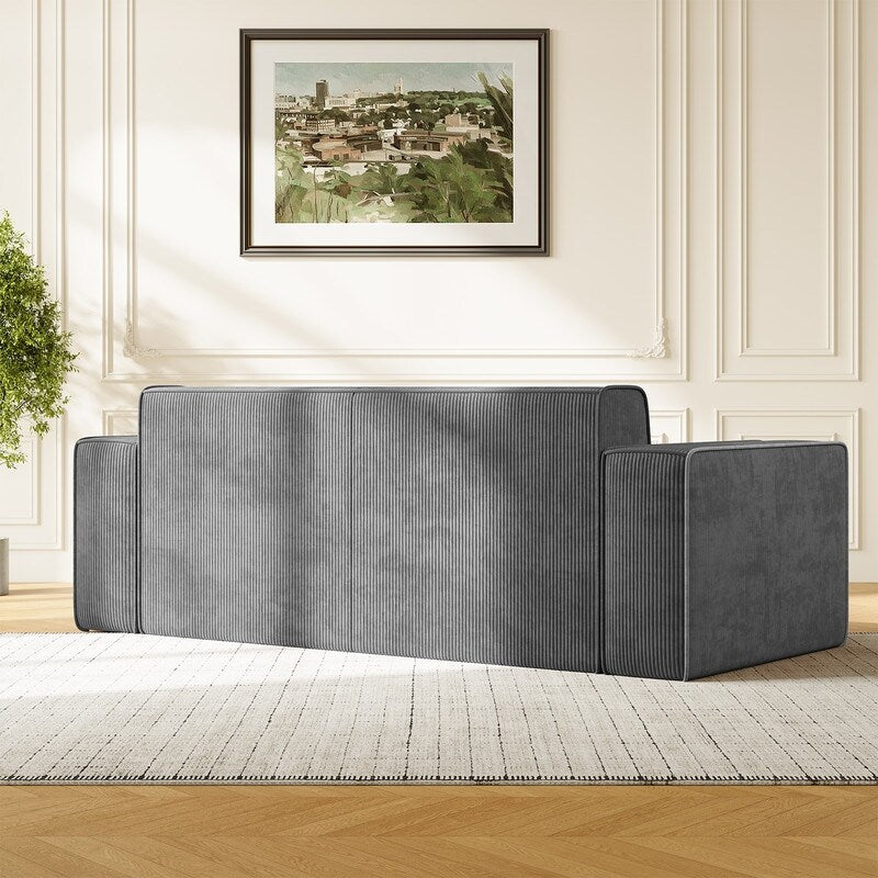 Mixoy Modern Velvet Fabric Loveseat Sofa with Legless Design&Widened Armrest,Upholstered 2-Seater Couch for Living Room