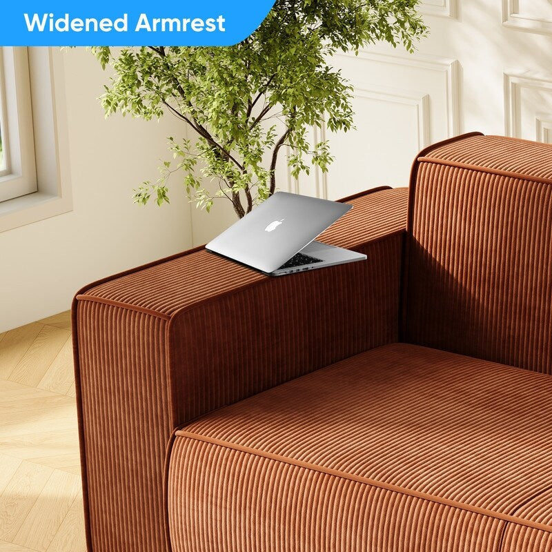 Mixoy Modern Velvet Fabric Loveseat Sofa with Legless Design&Widened Armrest,Upholstered 2-Seater Couch for Living Room