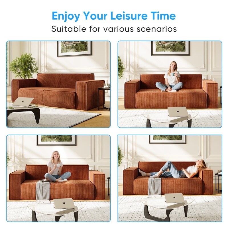 Mixoy Modern Velvet Fabric Loveseat Sofa with Legless Design&Widened Armrest,Upholstered 2-Seater Couch for Living Room