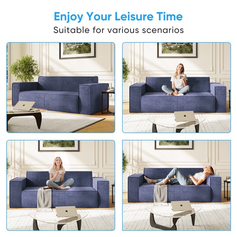 Mixoy Modern Velvet Fabric Loveseat Sofa with Legless Design&Widened Armrest,Upholstered 2-Seater Couch for Living Room