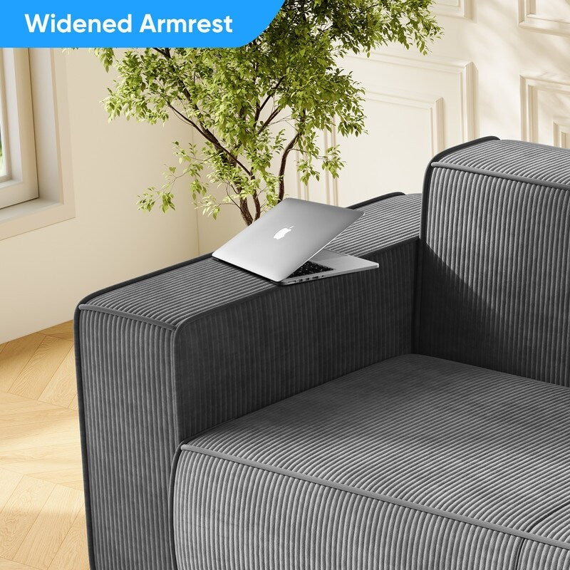 Mixoy Modern Velvet Fabric Loveseat Sofa with Legless Design&Widened Armrest,Upholstered 2-Seater Couch for Living Room
