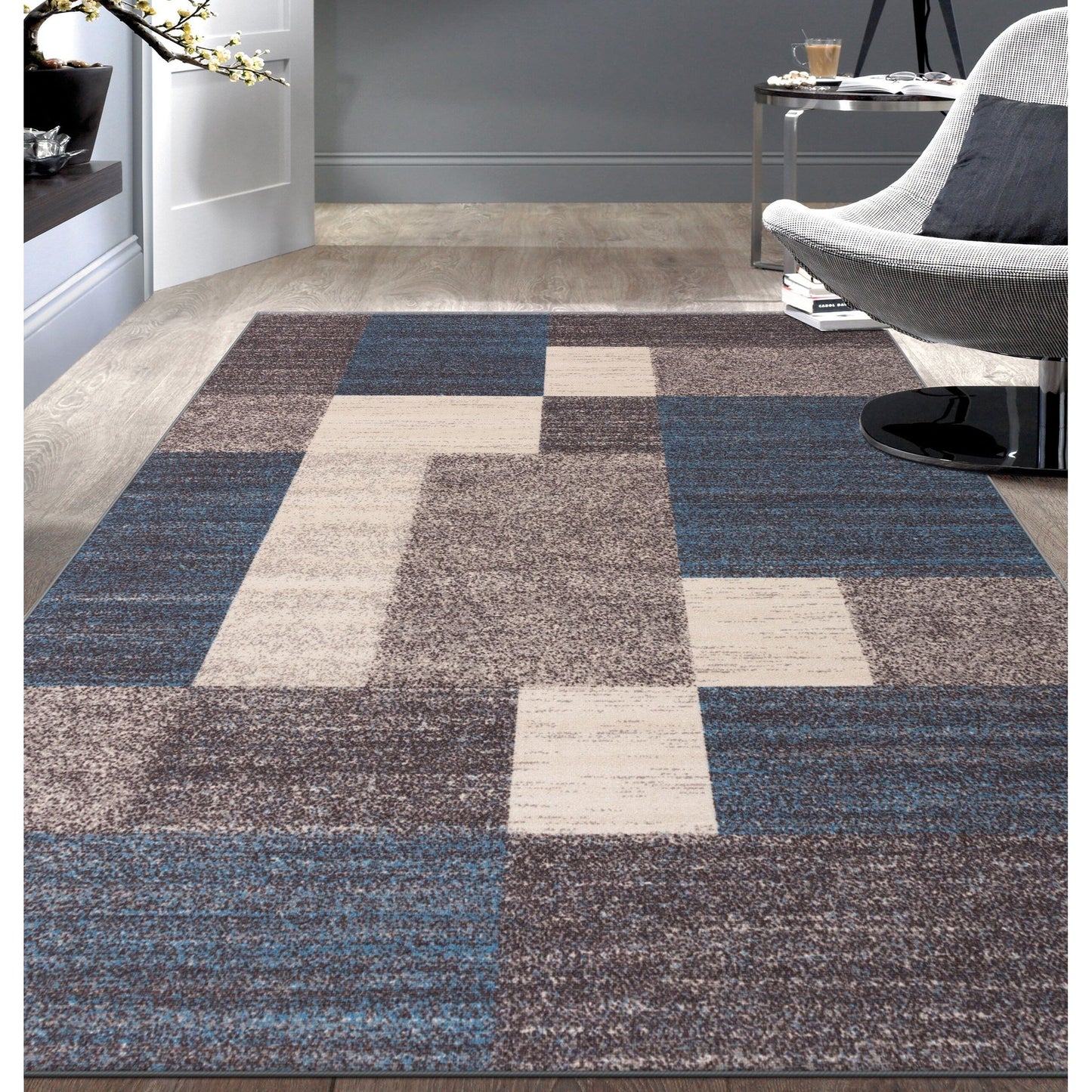 World Rug Gallery Rutschfester Teppich im modernen Boxen-Design