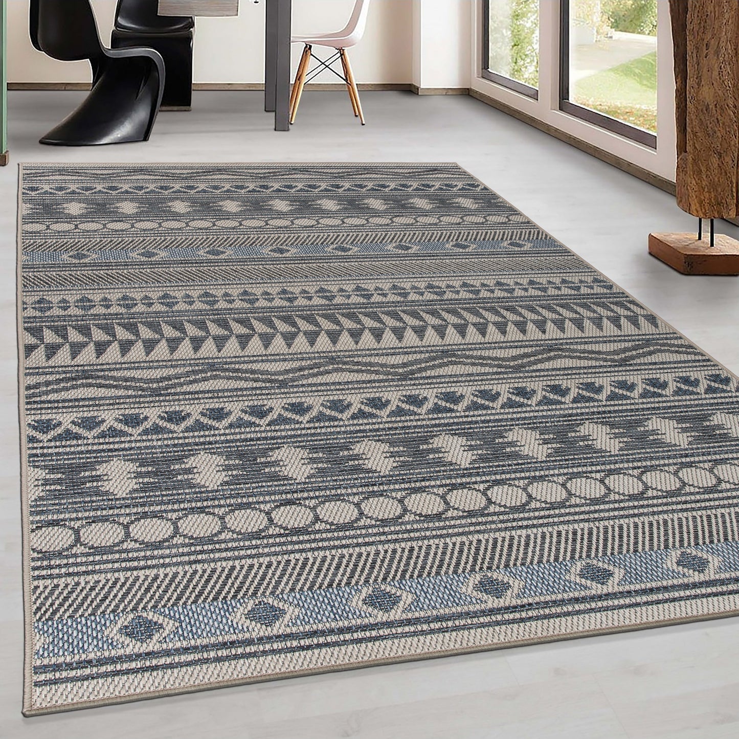 World Rug Gallery Moderner Bohemian Global Teppich für drinnen und draußen