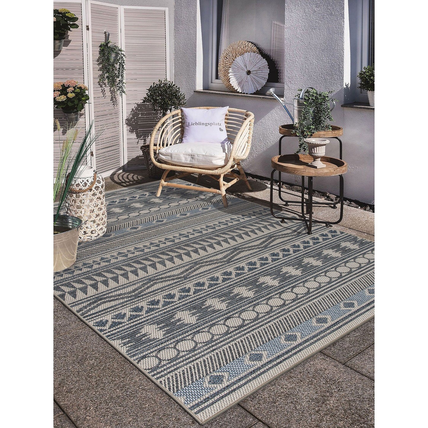 World Rug Gallery Moderner Bohemian Global Teppich für drinnen und draußen