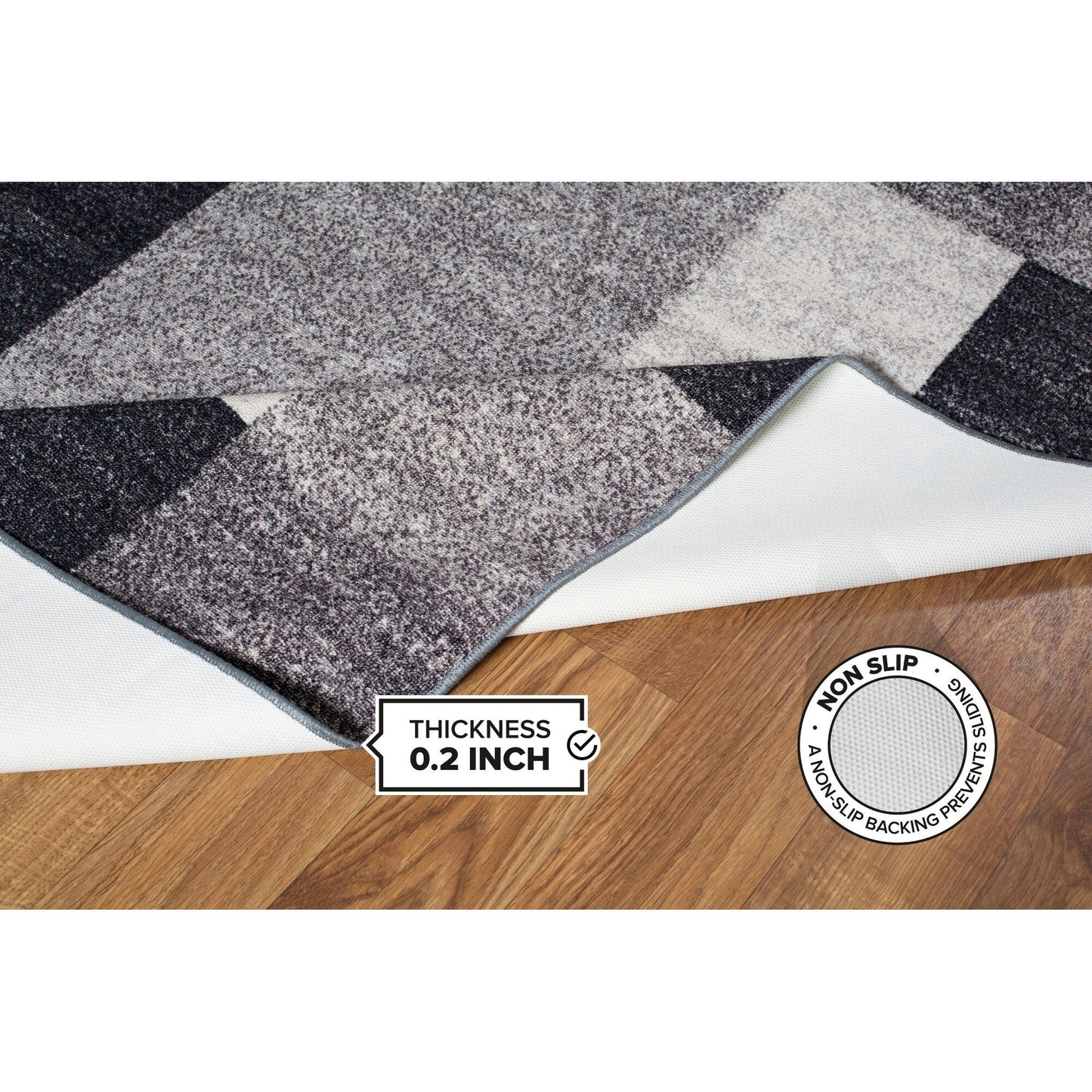 World Rug Gallery Rutschfester Teppich im modernen Boxen-Design