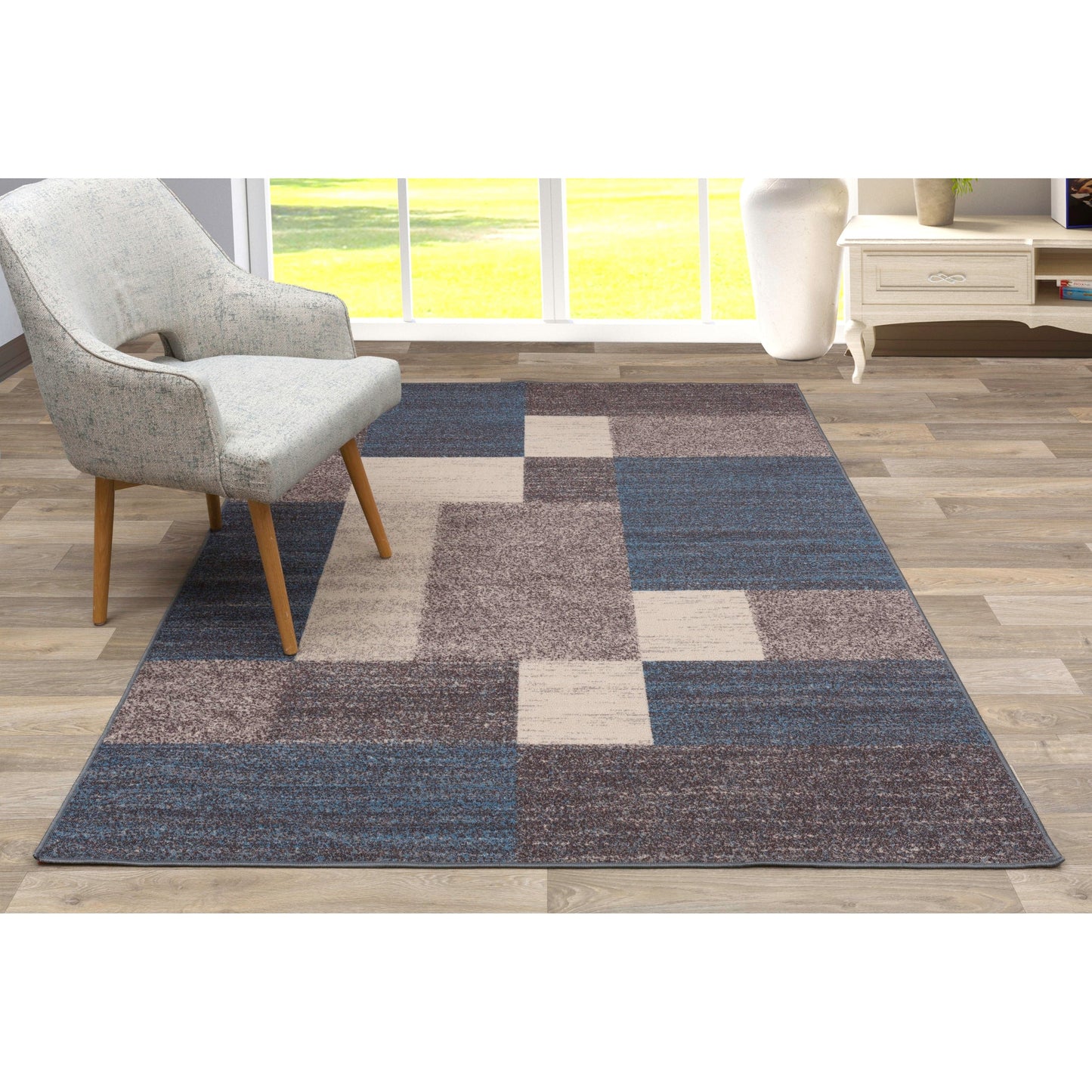 World Rug Gallery Rutschfester Teppich im modernen Boxen-Design