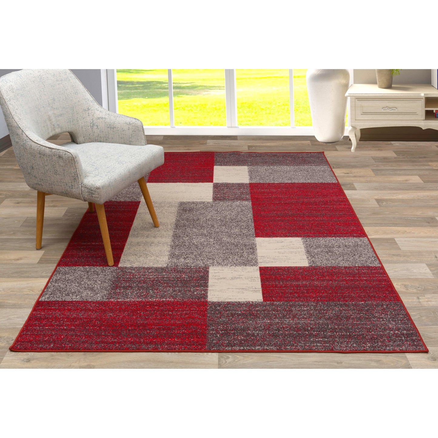 World Rug Gallery Rutschfester Teppich im modernen Boxen-Design