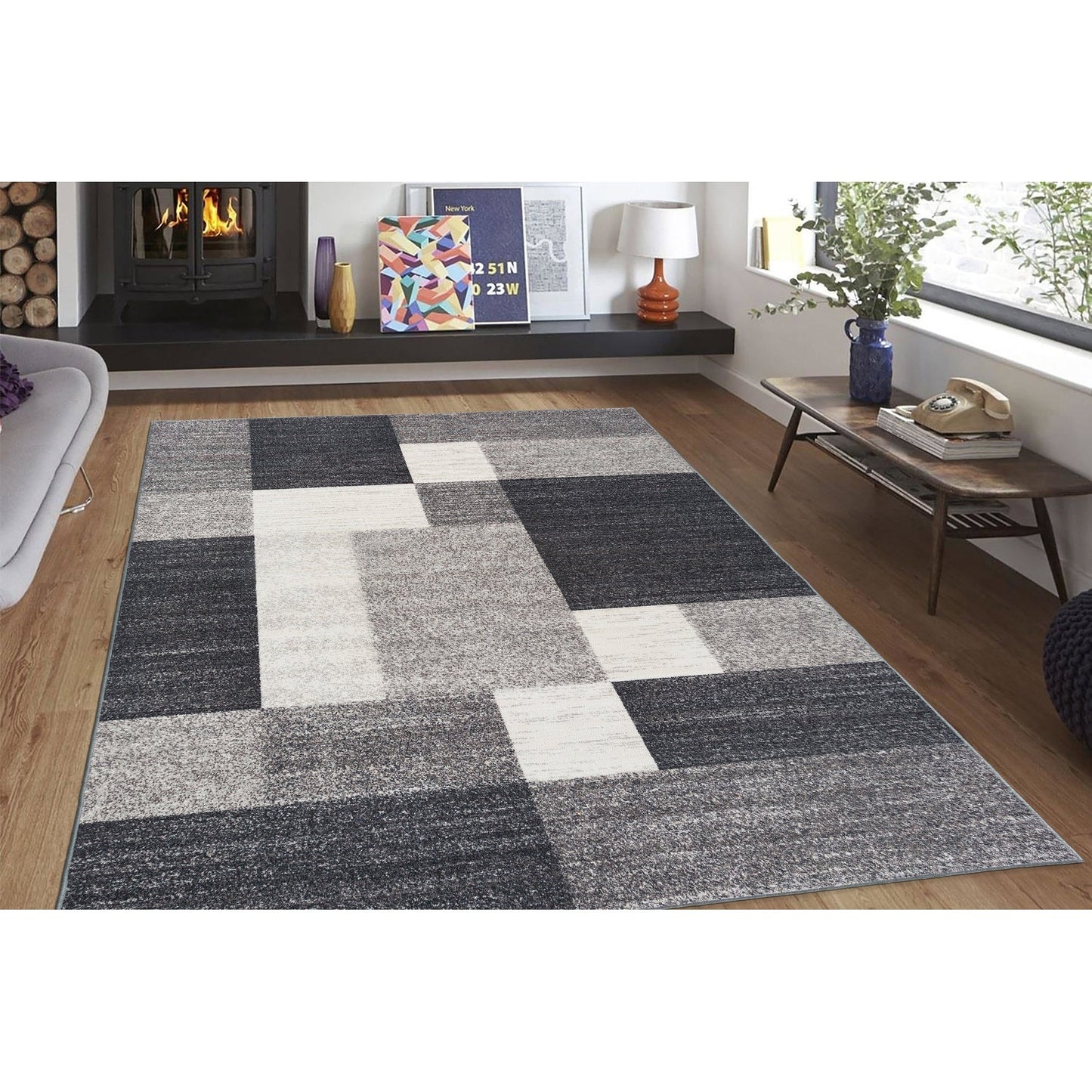 World Rug Gallery Rutschfester Teppich im modernen Boxen-Design