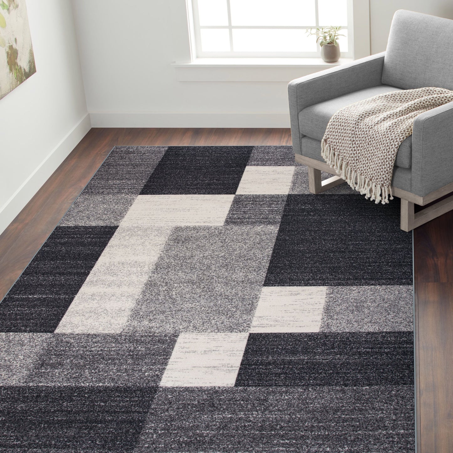 World Rug Gallery Rutschfester Teppich im modernen Boxen-Design
