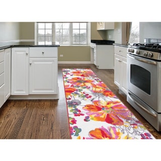 World Rug Gallery Moderner, rutschfester Teppich mit leuchtenden Blumen, mehrfarbig