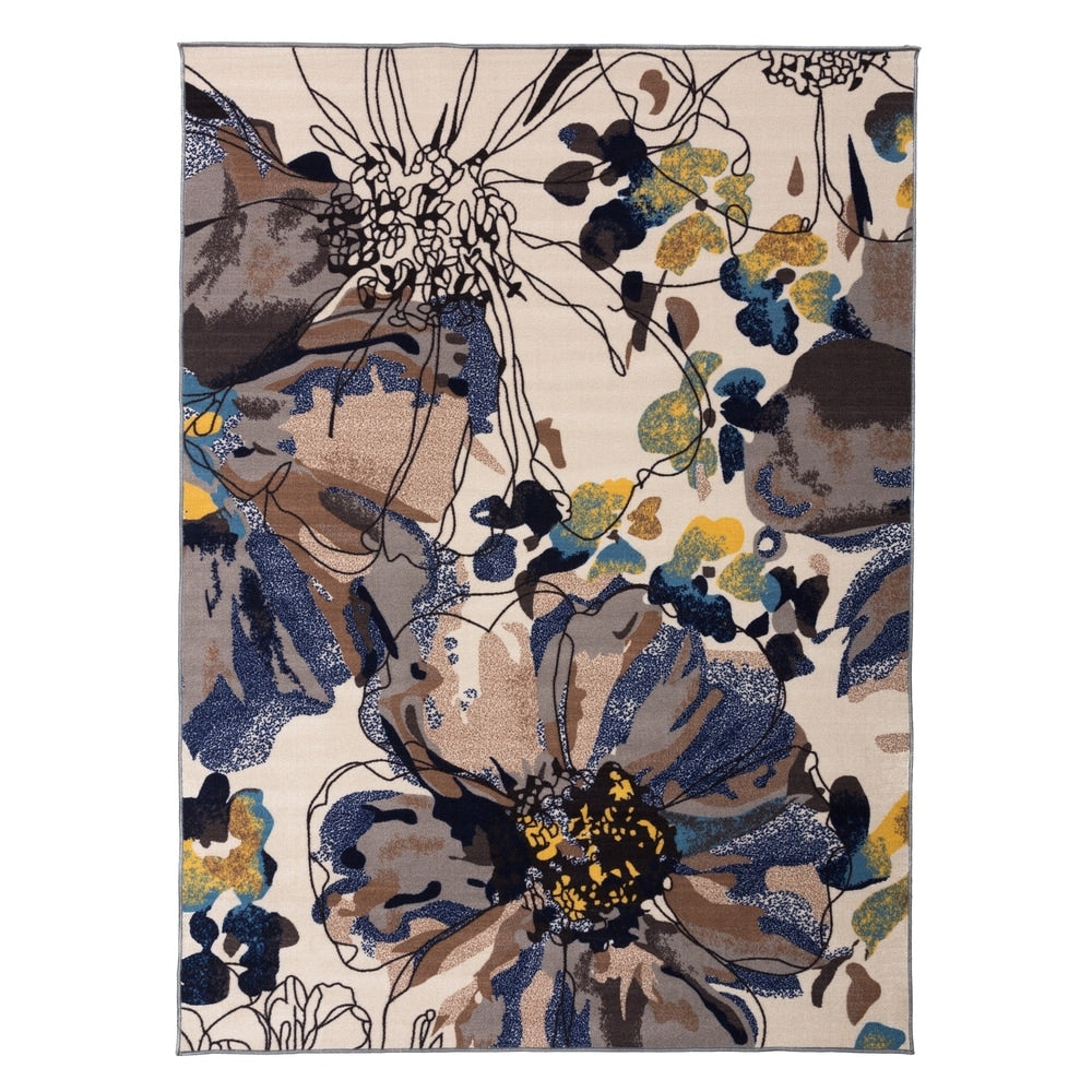 World Rug Gallery Moderner, rutschfester Teppich mit leuchtenden Blumen, mehrfarbig