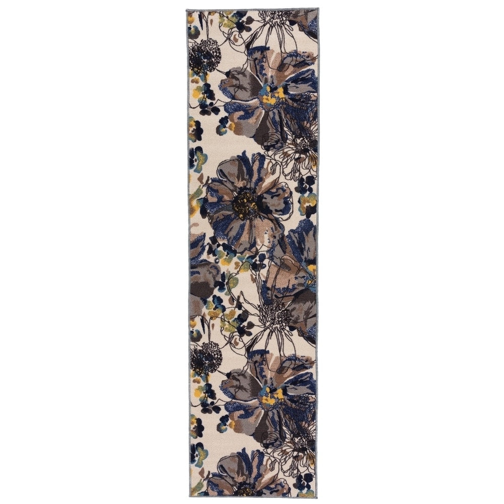 World Rug Gallery Moderner, rutschfester Teppich mit leuchtenden Blumen, mehrfarbig