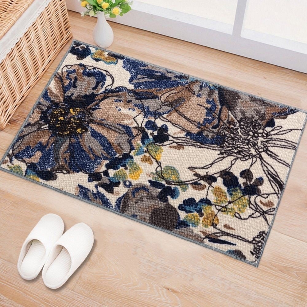 World Rug Gallery Moderner, rutschfester Teppich mit leuchtenden Blumen, mehrfarbig