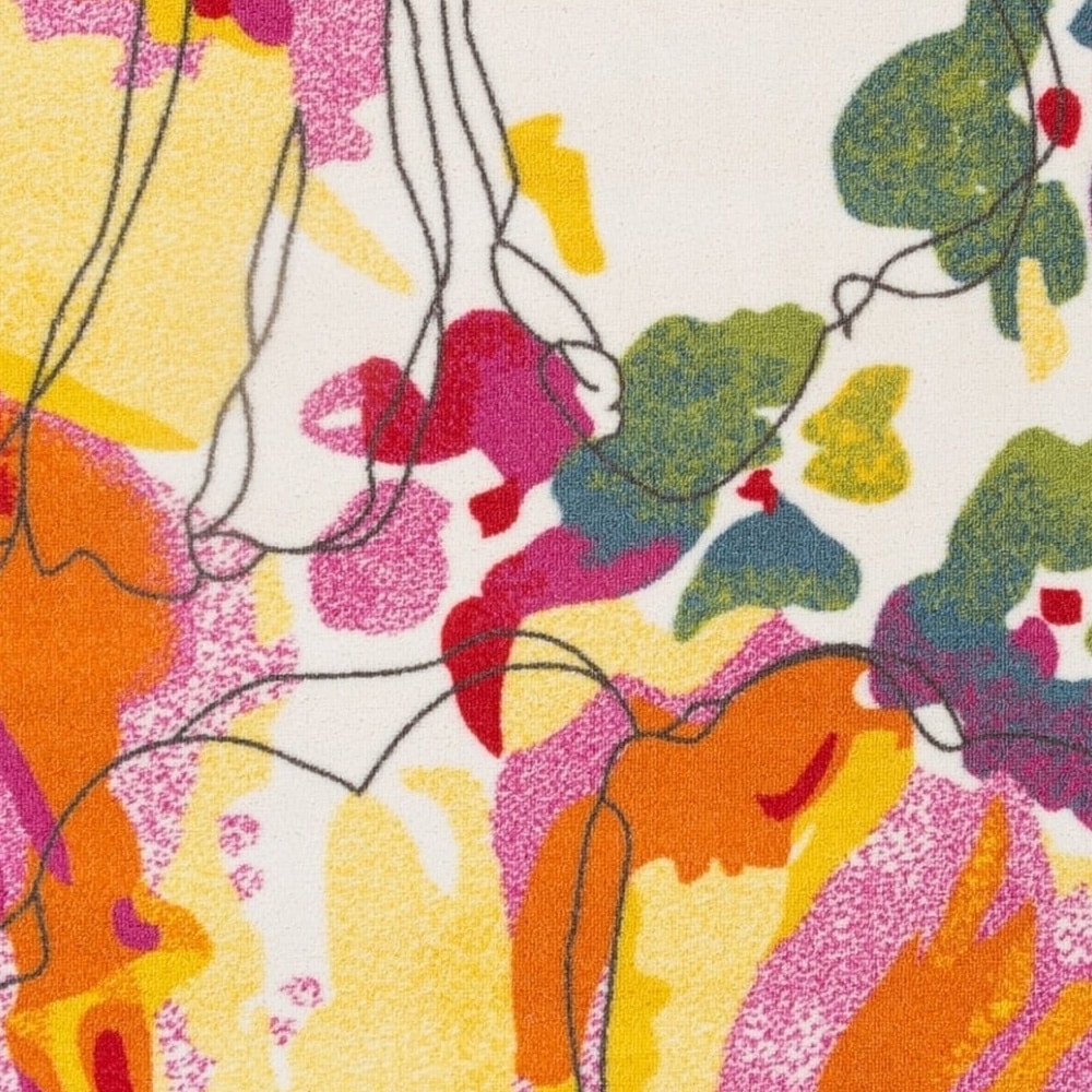 World Rug Gallery Moderner, rutschfester Teppich mit leuchtenden Blumen, mehrfarbig