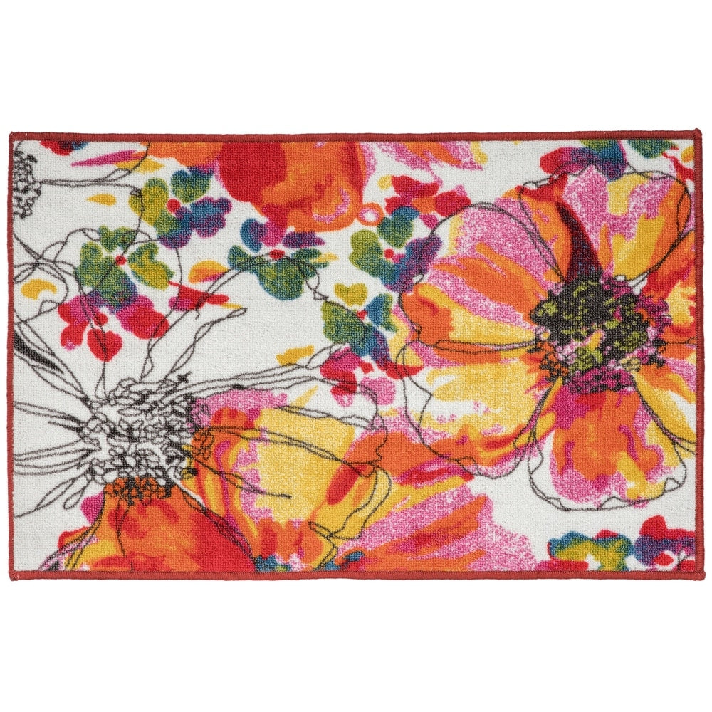 World Rug Gallery Moderner, rutschfester Teppich mit leuchtenden Blumen, mehrfarbig