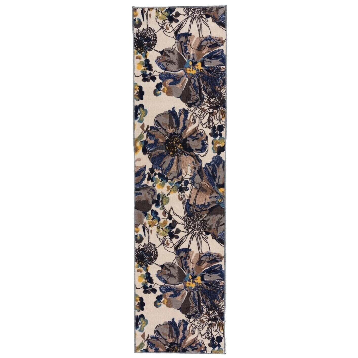 World Rug Gallery Moderner, rutschfester Teppich mit leuchtenden Blumen, mehrfarbig