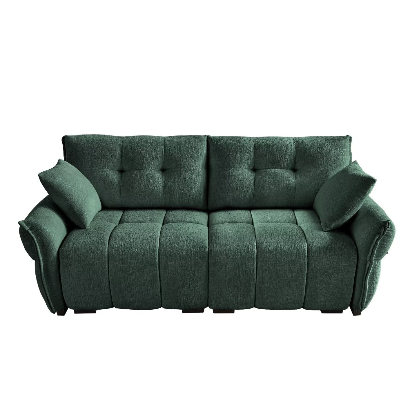 Modern Chenille Sofa, Solid Wood Frame with High Elasticity Cushion