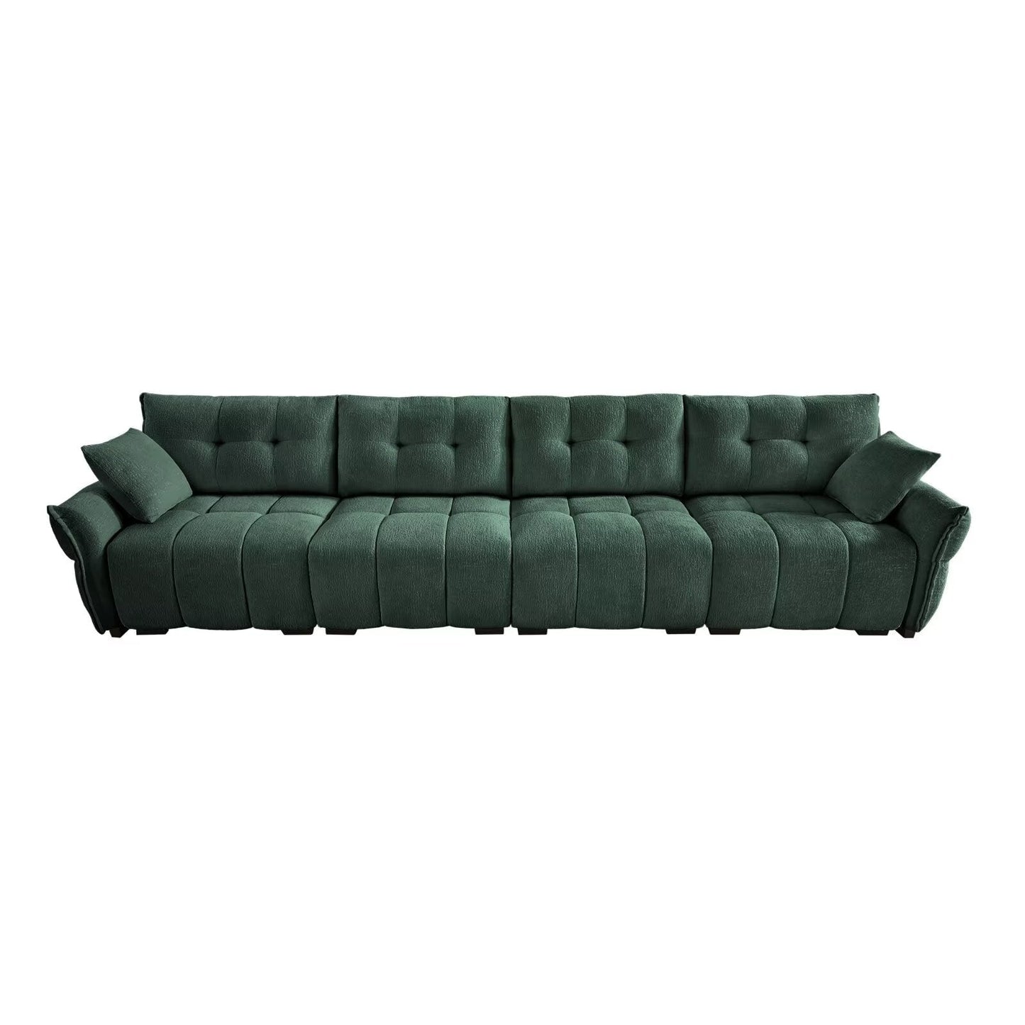 Modern Chenille Sofa, Solid Wood Frame with High Elasticity Cushion