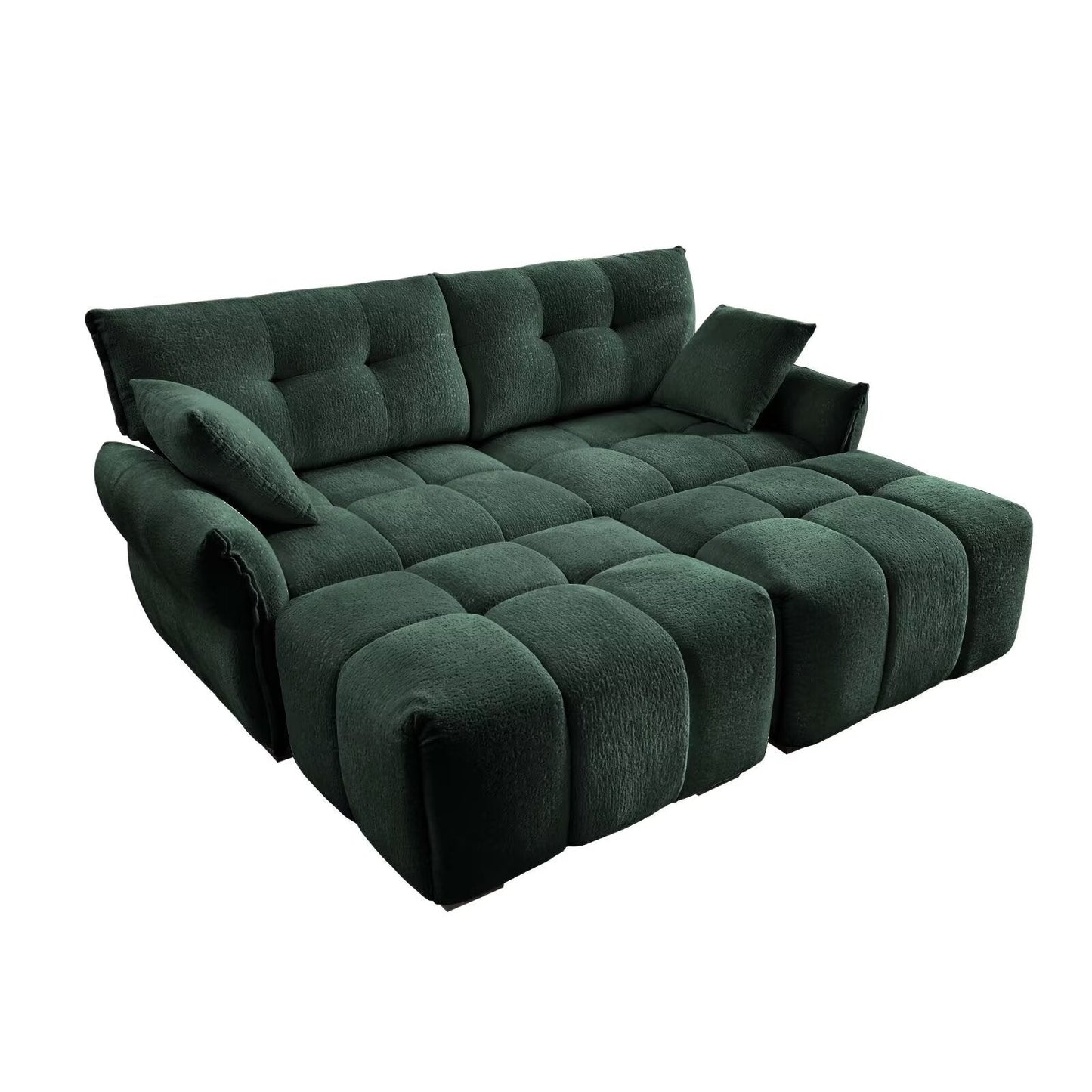 Modern Chenille Sofa, Solid Wood Frame with High Elasticity Cushion