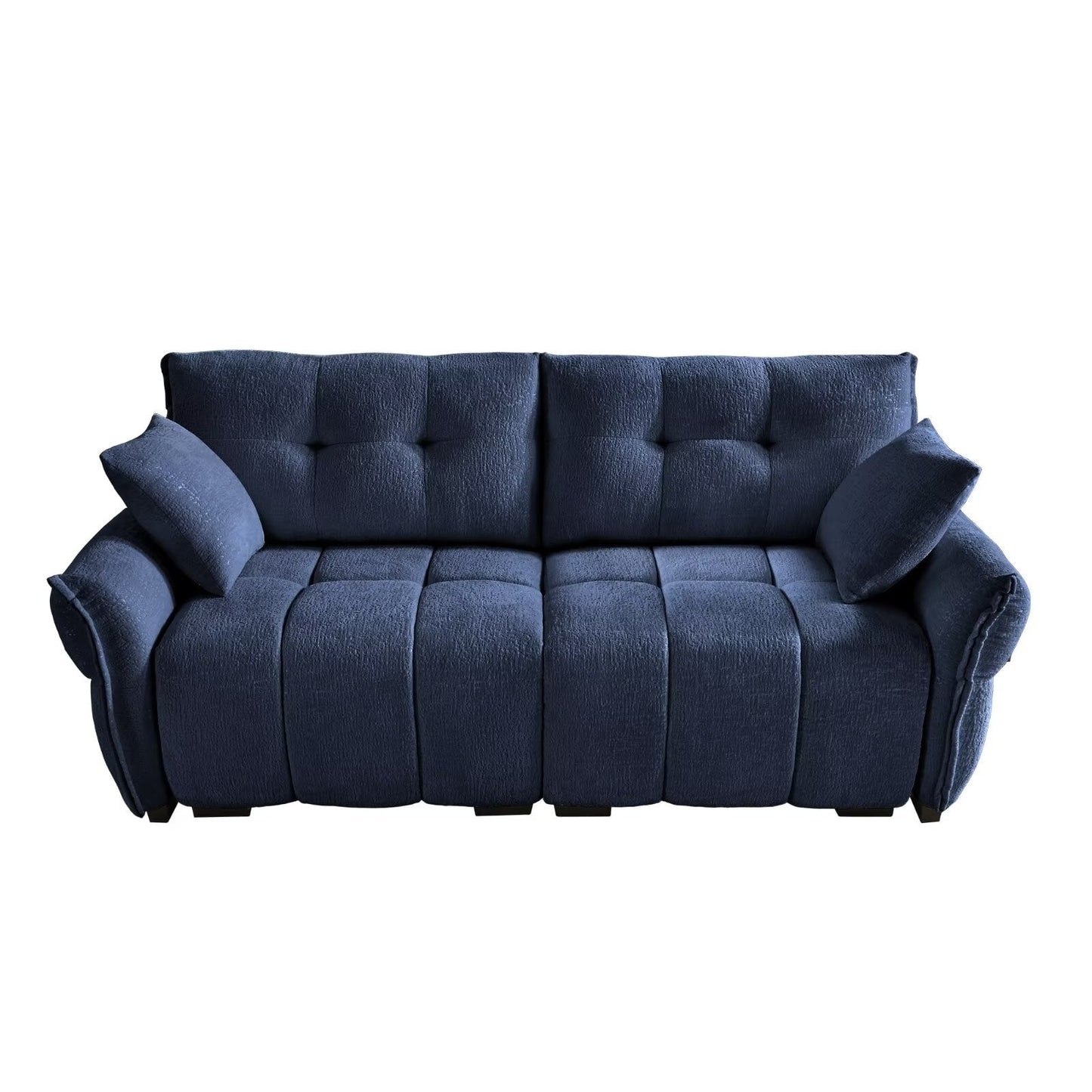 Modern Chenille Sofa, Solid Wood Frame with High Elasticity Cushion