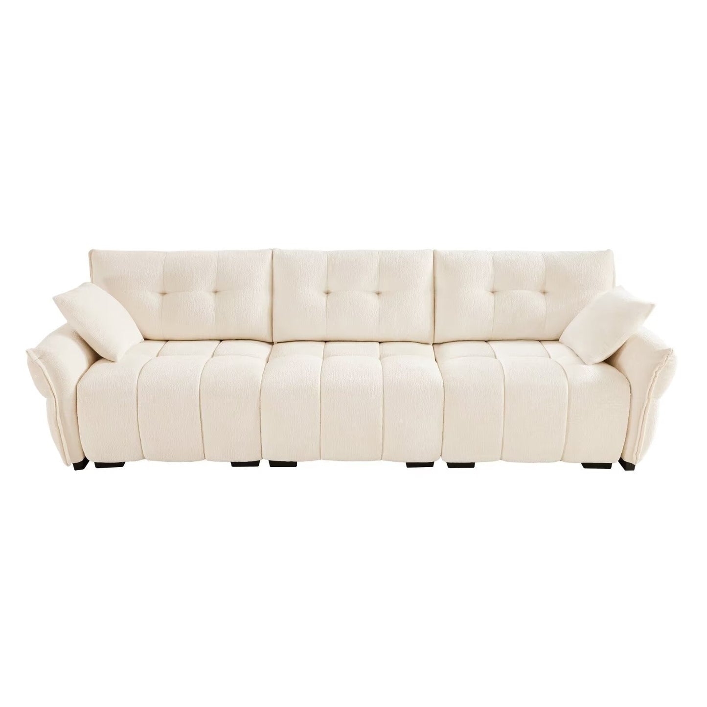 Modern Chenille Sofa, Solid Wood Frame with High Elasticity Cushion