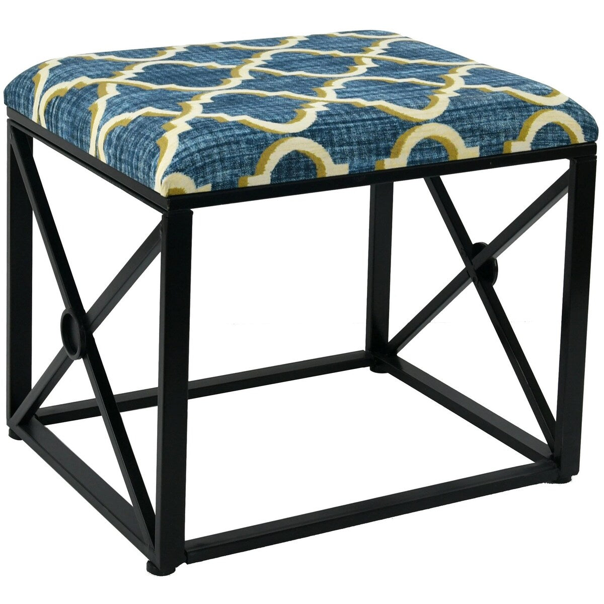 Modern Fabric Upholstered Ottoman with Foam Padding, 22 Wide