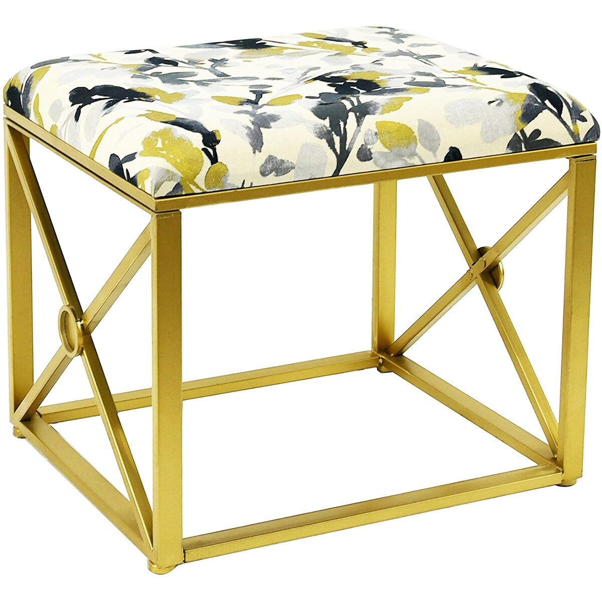 Modern Fabric Upholstered Ottoman with Foam Padding, 22 Wide