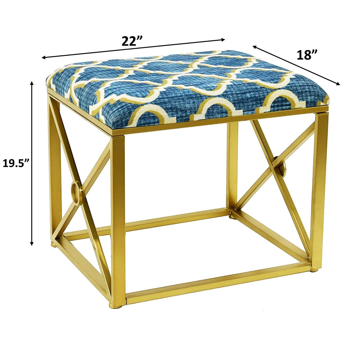 Modern Fabric Upholstered Ottoman with Foam Padding, 22 Wide