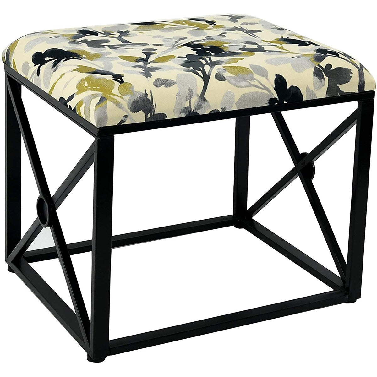 Modern Fabric Upholstered Ottoman with Foam Padding, 22 Wide