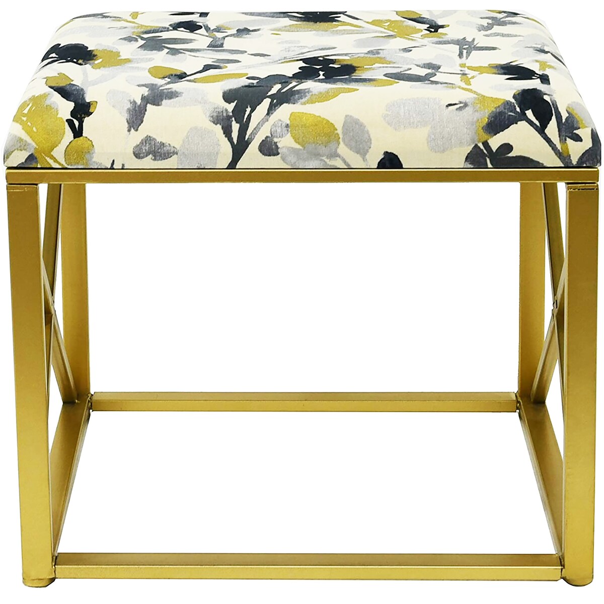 Modern Fabric Upholstered Ottoman with Foam Padding, 22 Wide