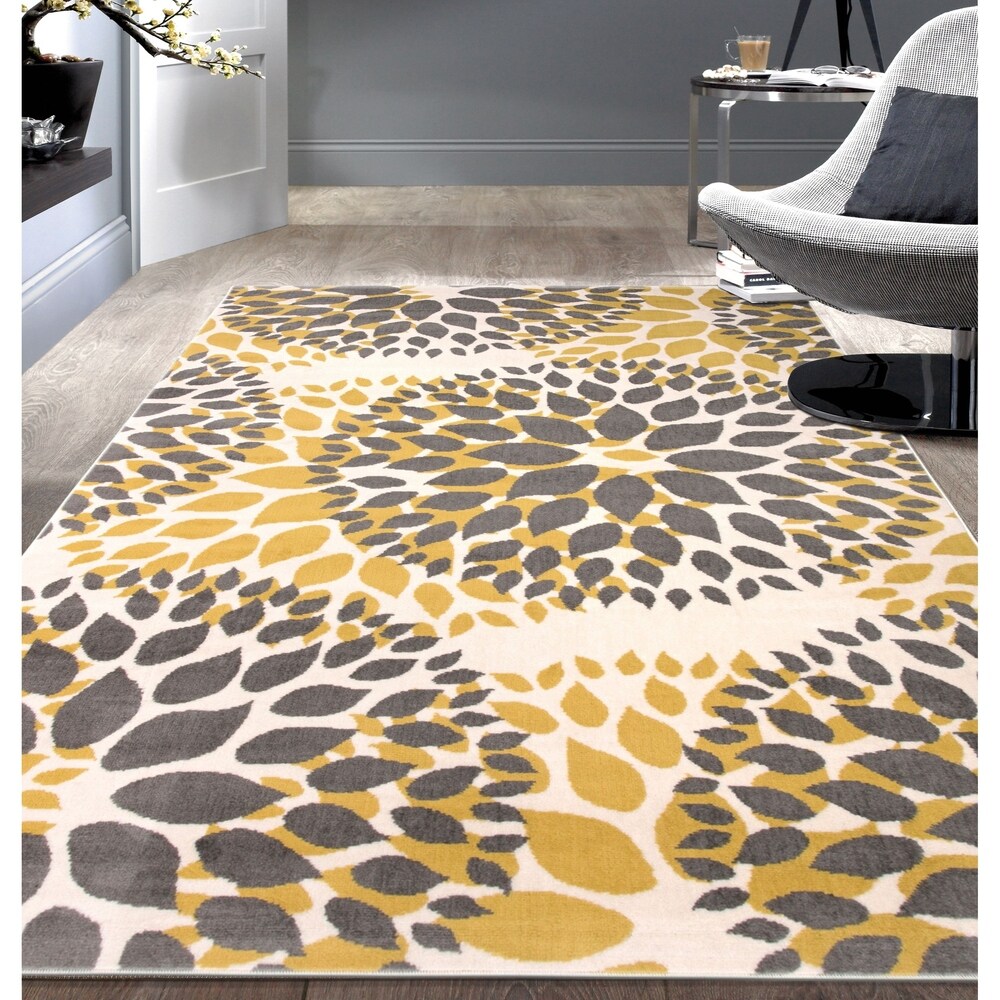 World Rug Gallery Moderner Teppich mit floralen Kreisen