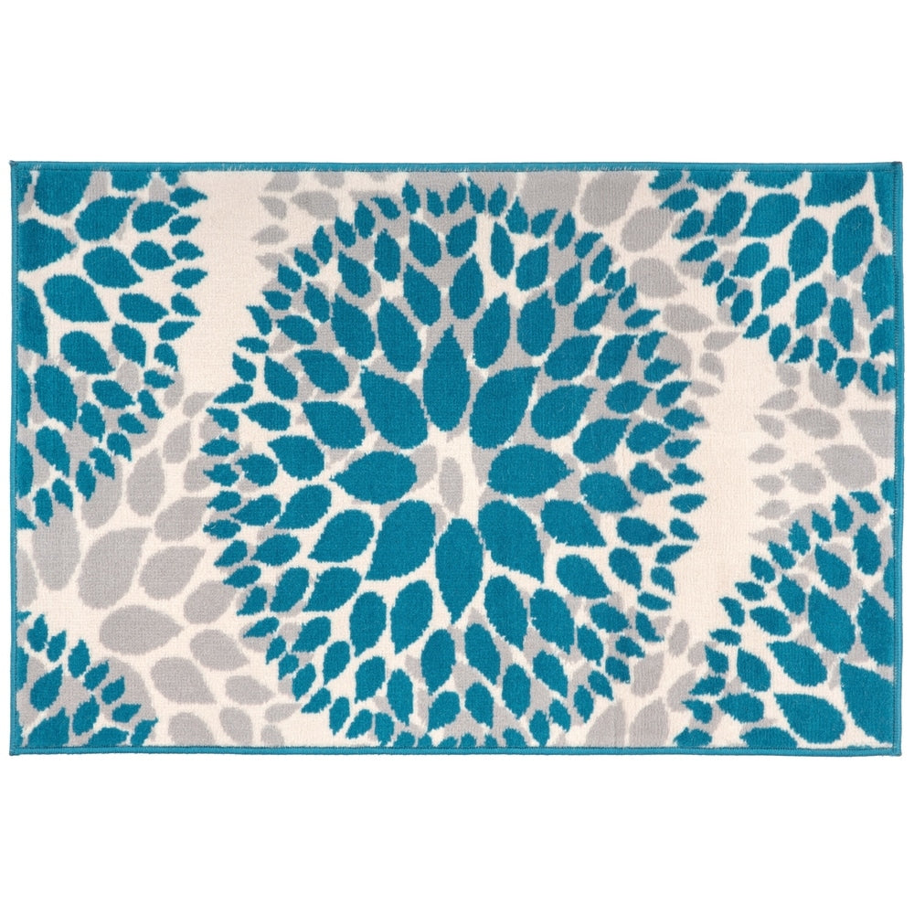 World Rug Gallery Moderner Teppich mit floralen Kreisen