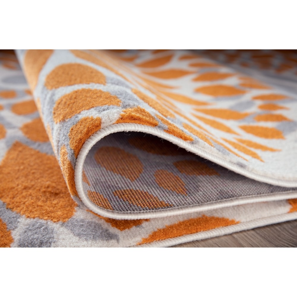 World Rug Gallery Moderner Teppich mit floralen Kreisen