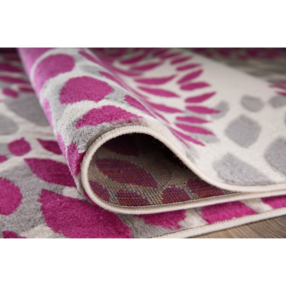World Rug Gallery Moderner Teppich mit floralen Kreisen