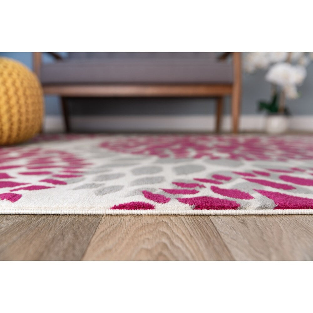 World Rug Gallery Moderner Teppich mit floralen Kreisen