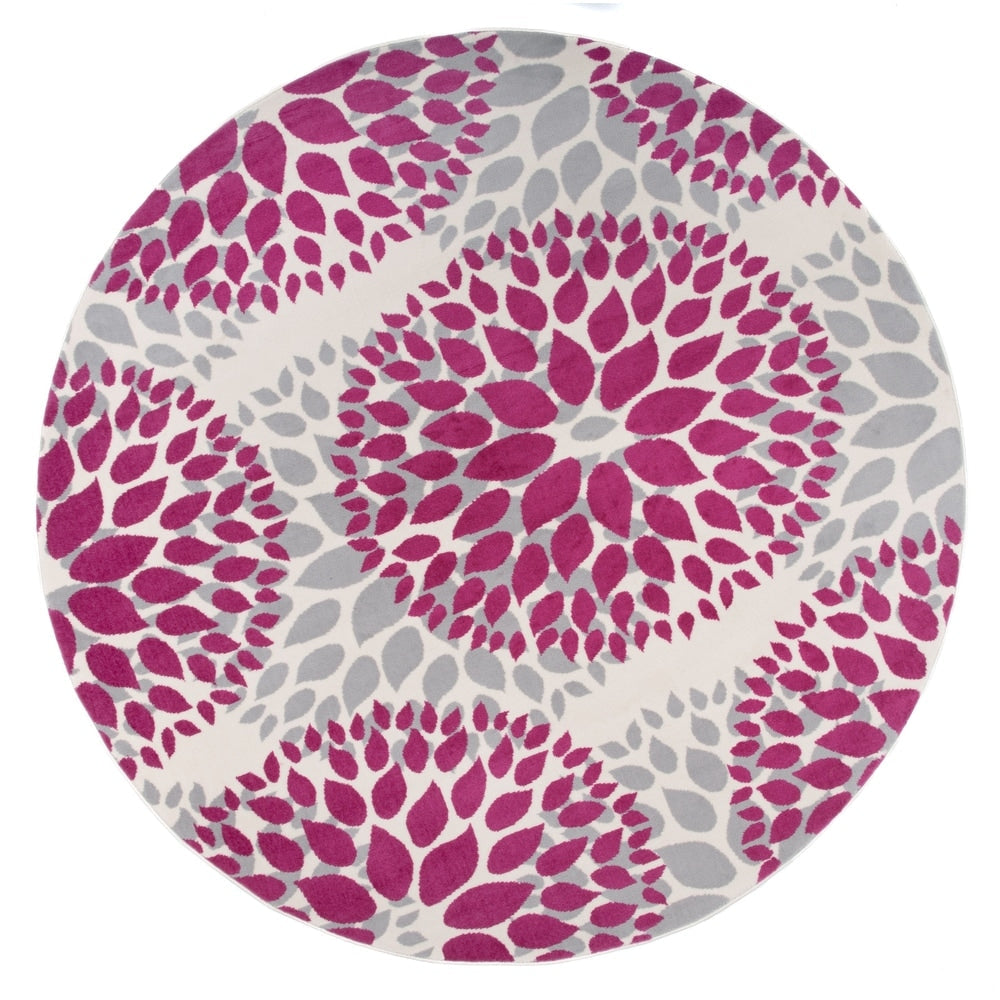 World Rug Gallery Moderner Teppich mit floralen Kreisen