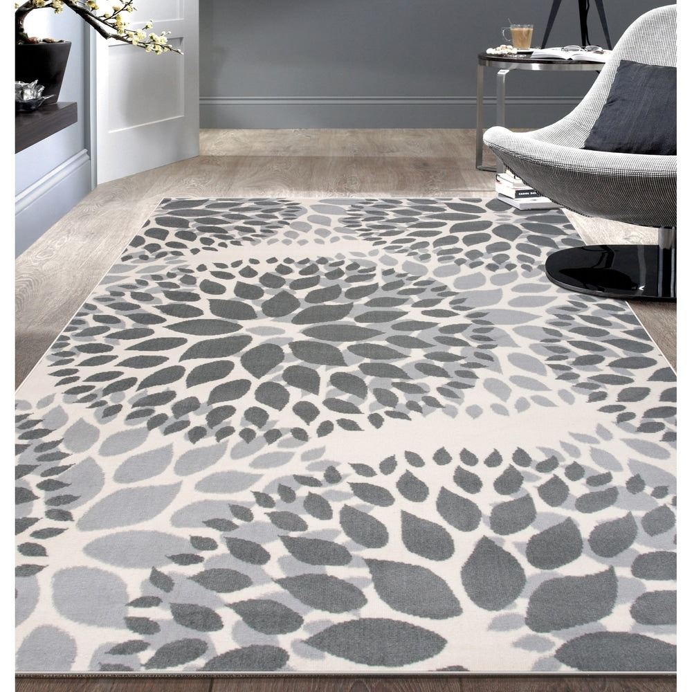 World Rug Gallery Moderner Teppich mit floralen Kreisen